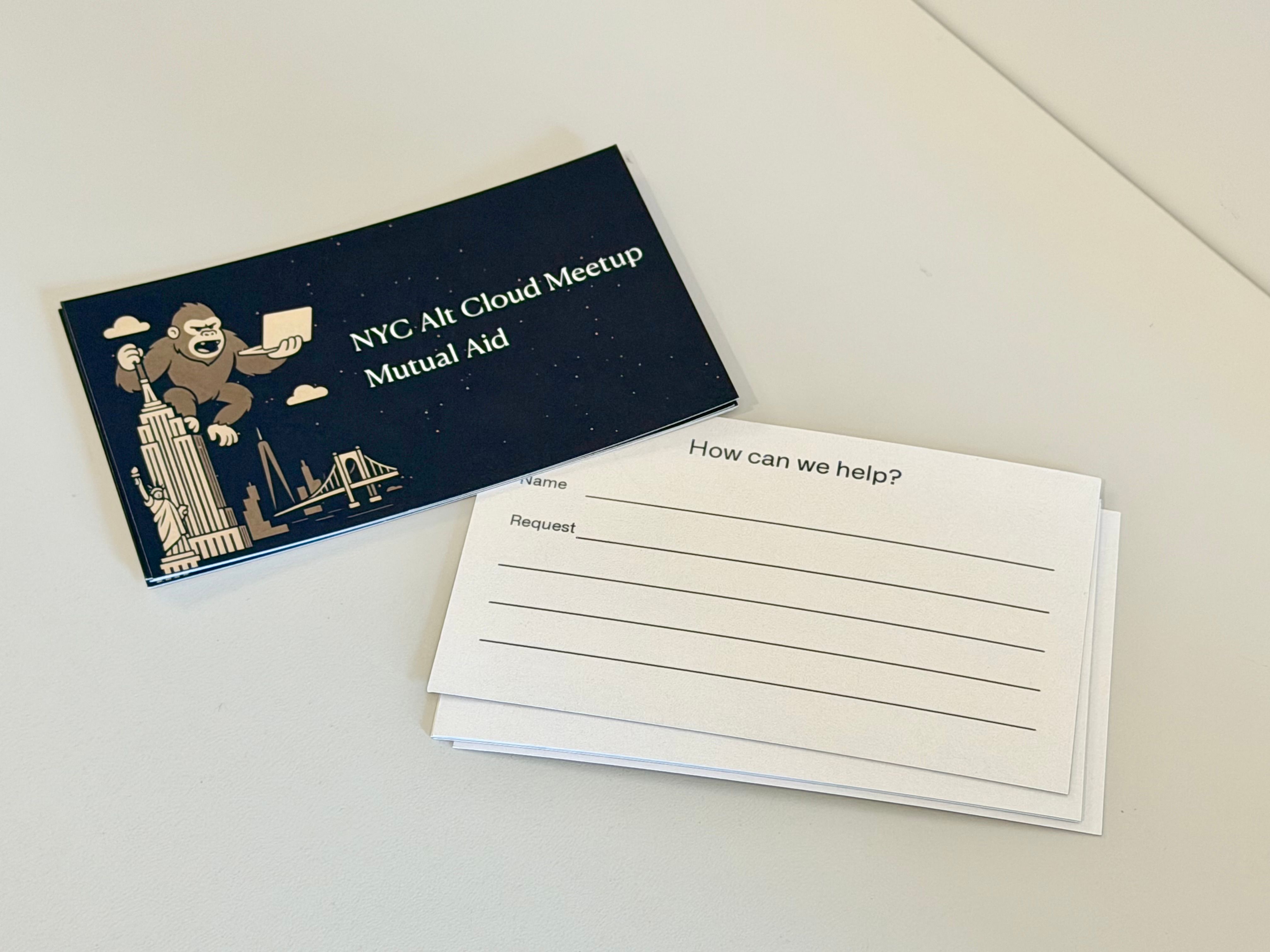 Mutual aid request cards